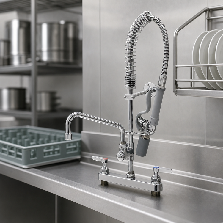 Product image #3 for EasyInstall Mini Low-Profile Deck-Mount Workboard Pre-Rinse Faucet with 8-Inch Adjustable Centers