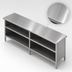 Thumbnail image #3 for John Boos EBOS6-24132 Enclosed Base Work Table with Open Front, 132 Inch x 24 Inch, 16 Gauge Stainless Steel Top