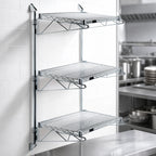 Thumbnail image #3 for Quantum WC54-CB1260C Wall-Mount Cantilever Starter Unit with 3 Wire Shelves, Chrome-Plated, 54-Inch Posts