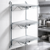 Thumbnail image #3 for Quantum Wall-Mount Cantilever Starter Unit with 3 Wire Shelves, Chrome Plated