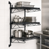 Thumbnail image #3 for Quantum Wall-Mounted Cantilever Shelving Starter Unit with 3 Wire Shelves, Black Epoxy Antimicrobial Finish