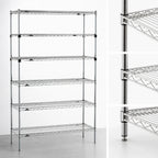 Thumbnail image #3 for Metro Super Erecta SEZ-184874C-S-42 6-Tier Stationary Wire Shelving Starter Unit, 48"W x 18"D x 74"H, Chrome