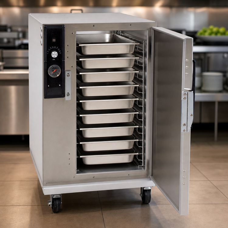 Product image #3 for Cres Cor Mobile Under-Counter Heated Holding Cabinet with Field-Reversible Solid Door, Holds 8 12" x 20" Pans