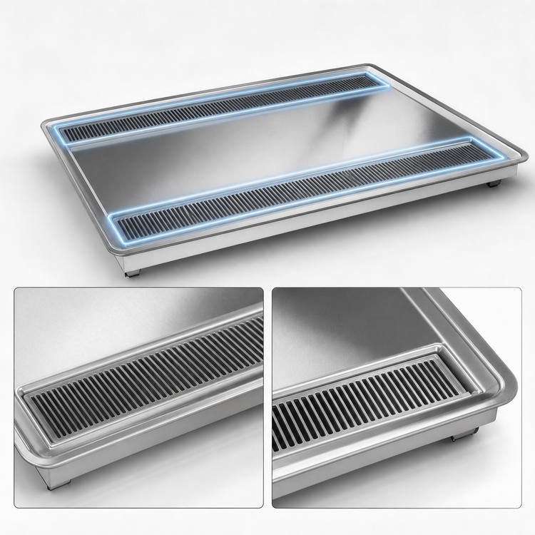 Product image #3 for Atlas Metal WUD-44 44-Inch Drop-In Beverage Station Urn Drain with Double Troughs