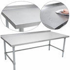 Thumbnail image #3 for John Boos Stallion ST4R1.5-36144GBK Stainless Steel Work Table, Open Base, 14-Gauge 300 Series Top, Rear Up-Turn, 144 x 36 Inches