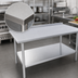 Thumbnail image #3 for John Boos Stallion 84-Inch x 36-Inch Stainless Steel Work Table with 1-1/2-Inch Rear Up-Turn and Undershelf