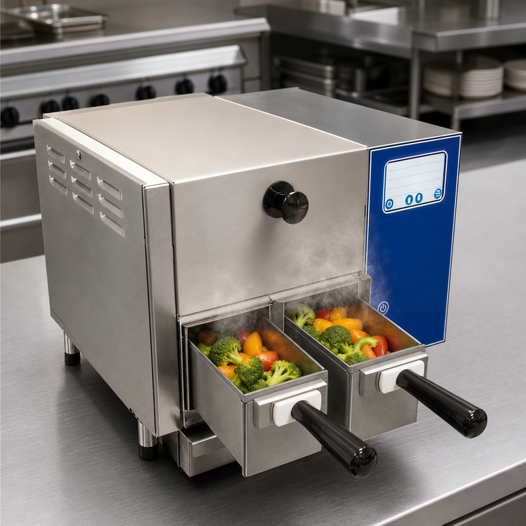 Product image #3 for Antunes RS-1000 Rapid Steamer Automatic Countertop Steamer with Dual 20-Ounce Compartments, 208V