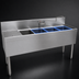 Thumbnail image #3 for Glastender Stainless Steel Four-Compartment Underbar Sink Unit with Left Drainboard, 60-Inch x 19-Inch