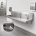 Thumbnail image #3 for 72-Inch ADA Three-Station Wall-Mount Hand Wash Sink with 3 Sets of 8-Inch OC Faucet Holes