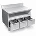 Thumbnail image #3 for 72-Inch Long Dry-Drawer Base Utility Stand with Three Dry Drawers, 32-Inch Deep, 304 Stainless Steel