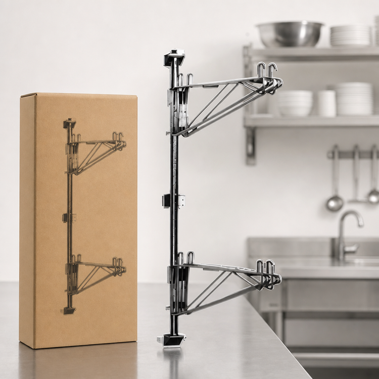 Product image #3 for Eagle Adjustable Post Wire Wall Mount Mid Unit for 18-Inch Shelves, 33-Inch High, Chrome