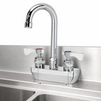 Thumbnail image #3 for Krowne Royal Series 14-400L Commercial Backsplash-Mount Faucet, 4-Inch Centers, 3-1/2-Inch Gooseneck Spout, Ceramic Valve, Chrome Case of 12