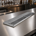 Thumbnail image #3 for Glastender 12-Inch Left-Drain Underbar Drink Rail with Removable Perforated Insert, Stainless Steel