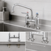 Thumbnail image #3 for ADA-Compliant Double-Handle Deck Mount Pantry Mixing Faucet, 4-Inch Centers, 8-Inch Swing Nozzle, Low Lead