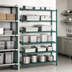 Thumbnail image #3 for Eagle Group Valu-Gard 5-Tier Add-On Wire Shelving Unit with QuadTruss, 72W x 24D x 74H, Green Epoxy