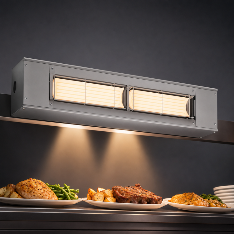 Product image #3 for Hatco Ultra-Glo 54-Inch Double Ceramic Infrared Strip Heat Lamp Food Warmer with Aluminum Housing