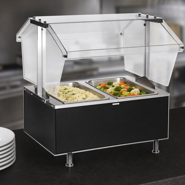 Product image #3 for Eagle Service Mate Countertop Buffet Hot Food Table, 2 Wells, Sneeze Guard, 120V