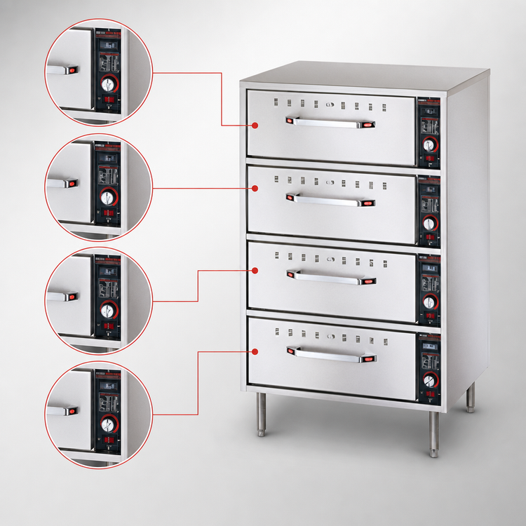 Product image #3 for Hatco HDW-4 Freestanding Standard-Width Four-Drawer Warming Drawer