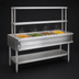 Thumbnail image #3 for Eagle Group 4-Well Natural Gas Water Bath Hot Food Table for 12 x 20 Pans with Open Base and Flex-Master Overshelves