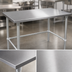 Thumbnail image #3 for John Boos Stallion 48 x 36 Inch 14-Gauge Stainless Steel Flat Top Work Table with Galvanized Base and Safety Edge