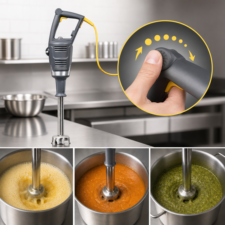 Product image #4 for BigRig International Handheld Variable-Speed Immersion Blender Mixer with 12-Inch Shaft and Wall Mount Hanger