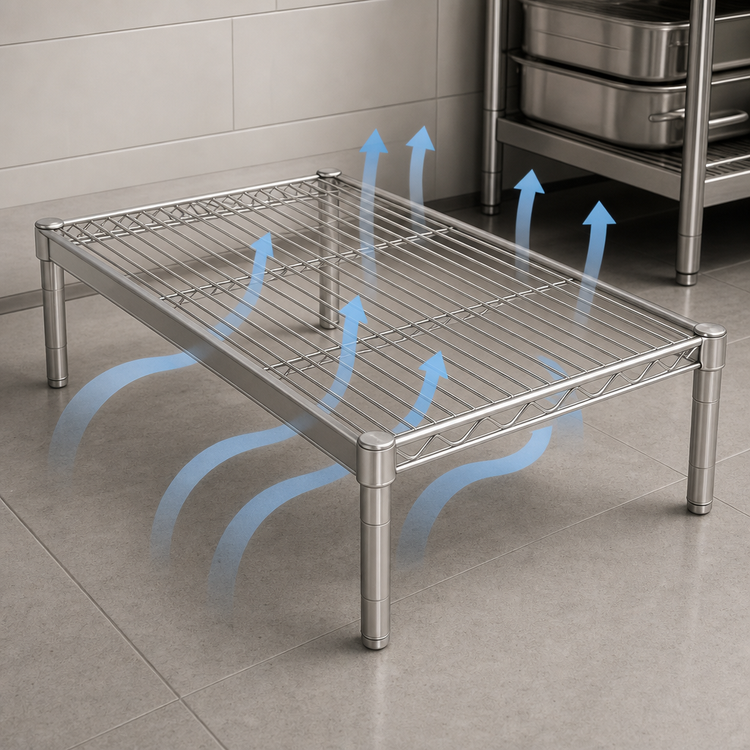 Product image #3 for Metro Super Erecta Brite Open Wire Dunnage Rack Platform, 21 x 30 Inch
