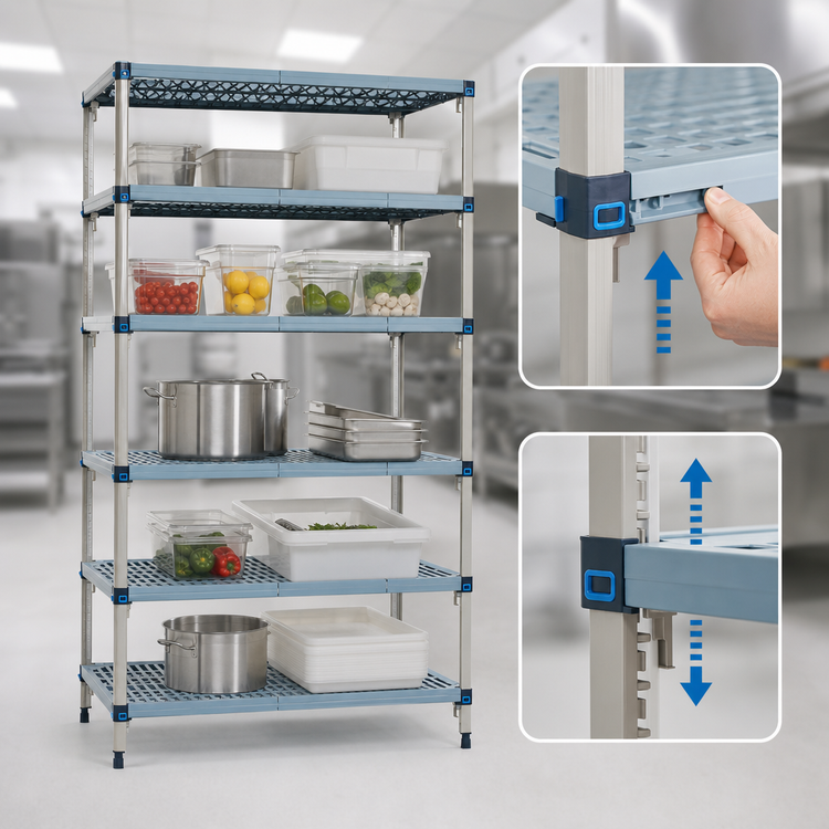 Product image #3 for MetroMax Q 5-Shelf Starter Polymer/Wire Shelving Unit, 24"W x 21"D x 74"H