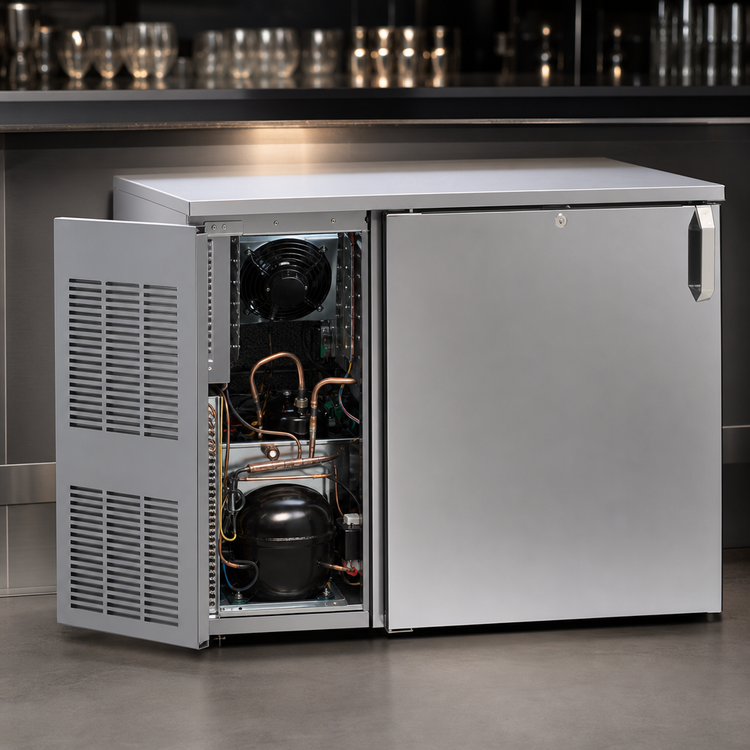 Product image #3 for Glastender C1FL36 36-Inch Front-Serviced Low Profile Back Bar Cooler, Single Door, Single-Section, Self-Contained R290