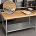 Thumbnail image #3 for BK Resources 96-Inch x 30-Inch Hard Maple Bakers Table with 4-Inch Coved Risers and Galvanized Undershelf