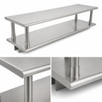 Thumbnail image #3 for Eagle Group PTS-24144-2 Pass-Thru Shelf with Overshelf, 144-Inch W x 24-Inch D, 304 Stainless Steel