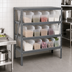 Thumbnail image #3 for Quantum Heavy-Duty Stationary Wire Shelving Unit with 4 Shelves and 15 Clear Bins, 36 x 12 x 39 Inches