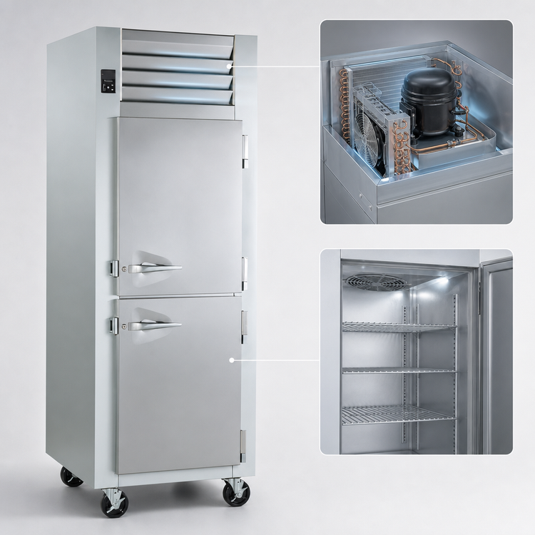 Product image #3 for Traulsen Dealer's Choice G1201- 1-Section Reach-In Freezer, Self-Contained, Top-Mounted, Solid Door