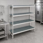 Thumbnail image #3 for Fermod Fermostock 4R52C66 4-Tier Stationary Polymer Starter Shelving Unit, 52"W x 22"D x 66"H, 600 lb. Per Shelf