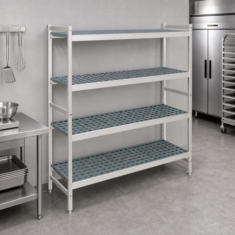 Product image #3 for Fermostock 4-Tier Stationary Polymer Starter Shelving Unit, 52"W x 22"D x 66"H