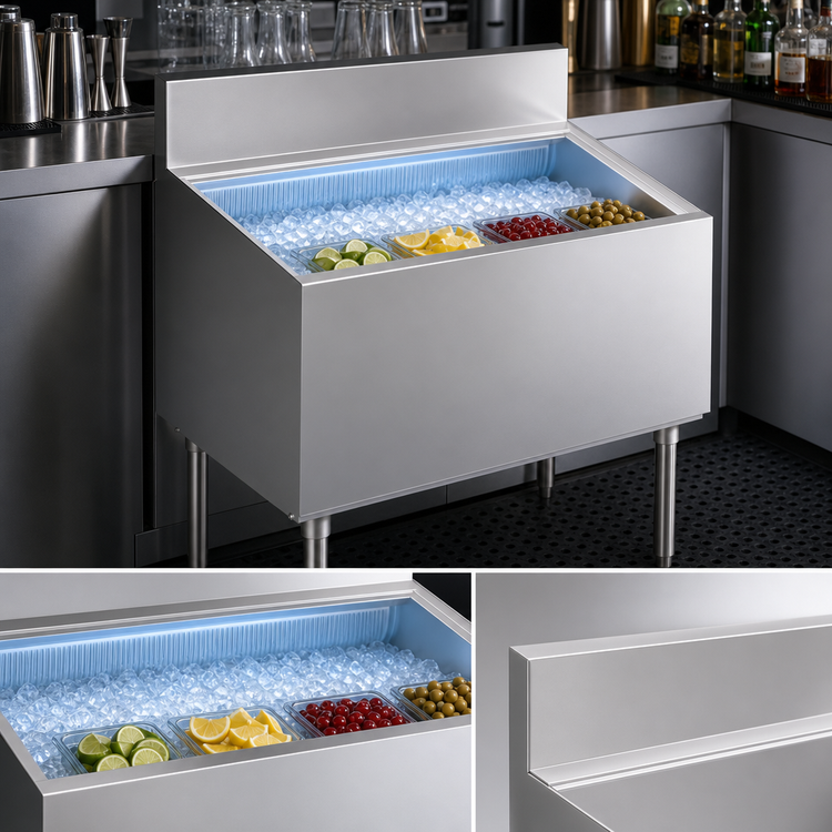 Product image #3 for Krowne Royal Series 36-Inch Wide Underbar Ice Bin/Cocktail Unit with 10-Circuit Cold Plate