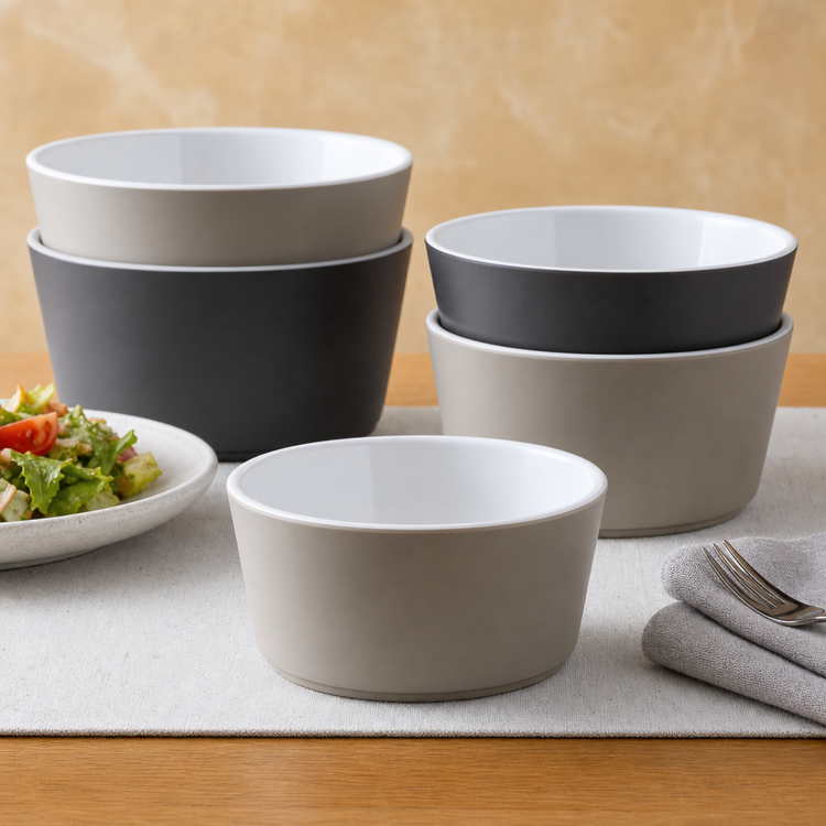 Product image #3 for American Metalcraft Unity Collection 24 oz Round Tapered Melamine Bowl, Mocha