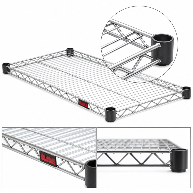 Product image #3 for QuadTruss Quad-Adjust 48 Inch x 24 Inch Stainless Steel Wire Shelf, 800 lb Capacity