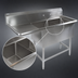 Thumbnail image #3 for John Boos Pro-Bowl Freestanding 2-Compartment Sink with Left Drainboard, 18 x 24 x 12 in Bowls