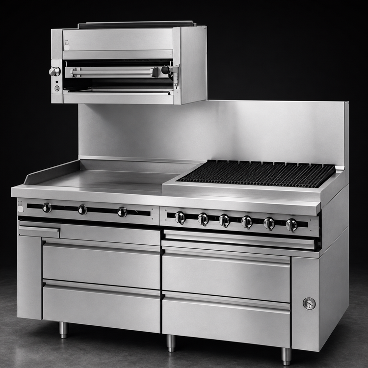 Product image #3 for Titan JMRH-18G 18" Modular Gas Griddle Top Range with Manual Controls