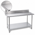 Thumbnail image #3 for Advance Tabco 108-Inch x 30-Inch 304 Stainless Steel Work Table with 5-Inch Backsplash and Galvanized Undershelf