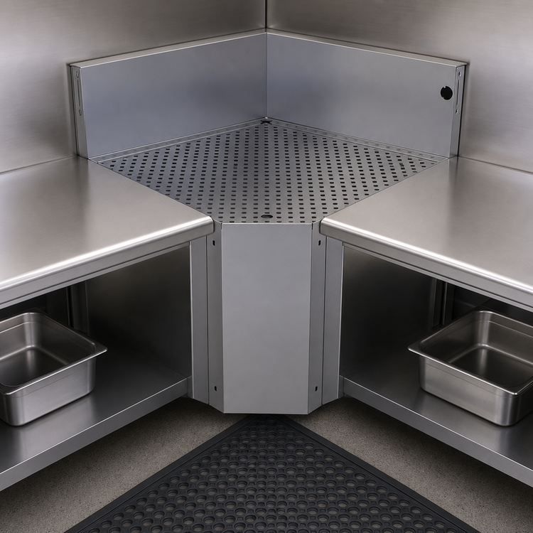 Product image #3 for Glastender Underbar Inside Corner Wedge Drainboard, 75° Angle, 19-Inch Deep, No Legs
