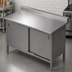 Thumbnail image #3 for John Boos Enclosed Work Table with Cabinet Base and Hinged Doors, 72-Inch x 24-Inch, 14-Gauge Stainless Steel Top