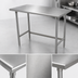 Thumbnail image #3 for Advance Tabco 60-Inch x 24-Inch 16-Gauge 304 Stainless Steel Flat Top Work Table with Open Base