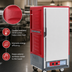 Thumbnail image #3 for Metro C5 3 Series 3/4 Height Heated Holding Cabinet with Solid Door and Fixed Wire Slides, Red