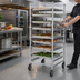 Thumbnail image #3 for Panco Mobile Full-Height Open-Side Stainless Steel Utility Rack for 18 x 26 Trays