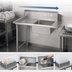 Thumbnail image #3 for John Boos Straight Soiled Stainless Steel Dish Table with Left-to-Right Operation and 16 x 20 x 8 Pre-Rinse Sink