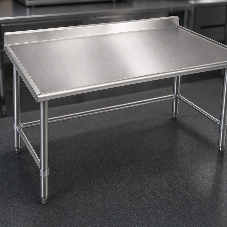 Product image #3 for Spec-Master Marine Series Stainless Steel Work Table, 48"W x 36"D, 4-1/2" Backsplash