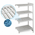 Thumbnail image #4 for Cambro Camshelving Premium 4-Tier Vented Add-On Polymer Shelving Unit, 24 x 48 x 84 Inches, Speckled Gray
