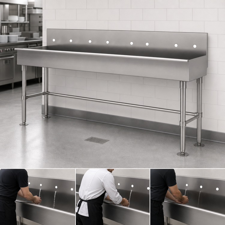 Product image #3 for Advance Tabco 96-Inch ADA-Compliant Multiwash Freestanding Hand Sink