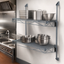 Thumbnail image #3 for Quantum Wall-Mount Cantilever Double Shelf Wire Shelving Unit, 60 x 14 Inches, Gray Epoxy